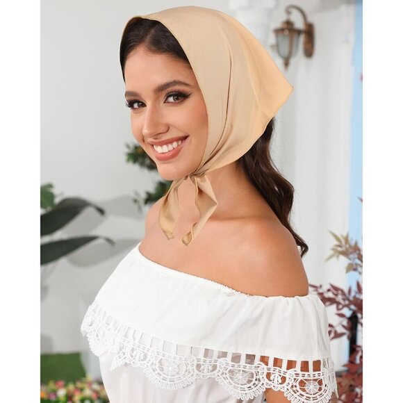 Women Head Scarf 3Pcs Polyester Tie-Back Boho Floral Hair Bandanas main image 4